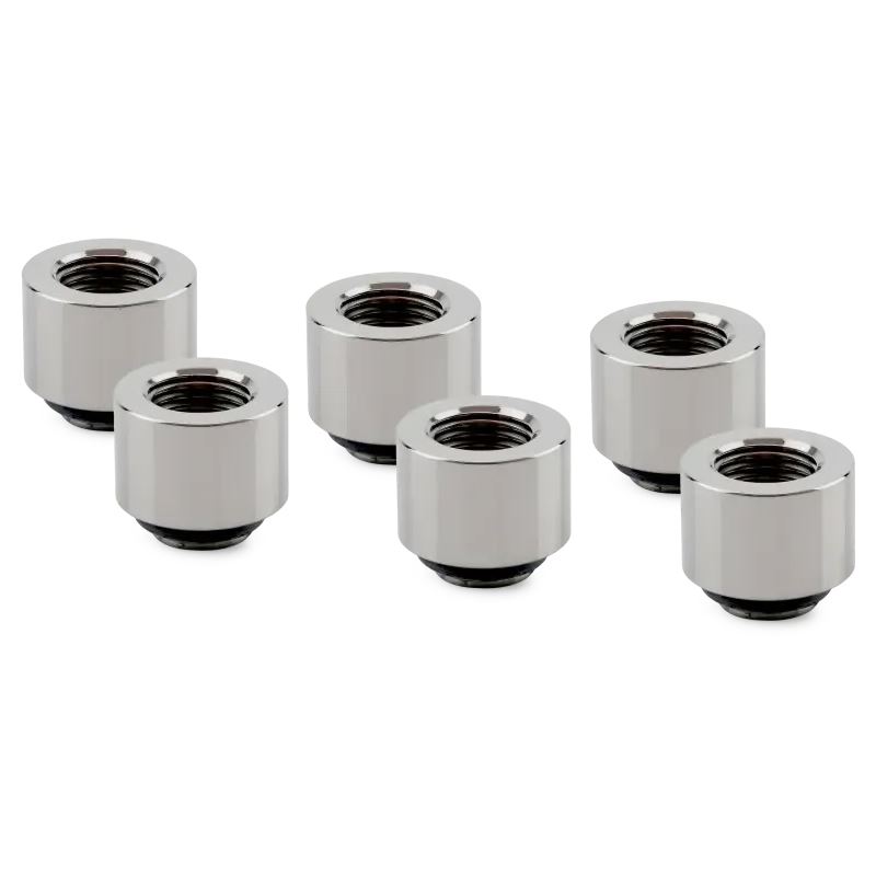 Thermal Grizzly DeltaMate Extender Fitting - MF14, Gloss nickel, 6er-Pack
