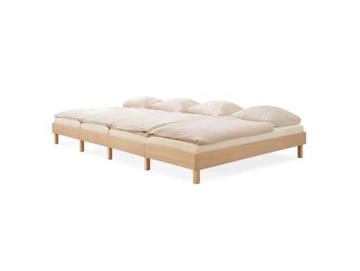 Ehrenkind® Familienbett Plano, 360 × 200 cm (4 Module) FSC® Zertifiziert Massiv-Buche Natur 2‑in‑1 Höhe (Bodenbett oder Standard), Modular und Höhenverstellbar