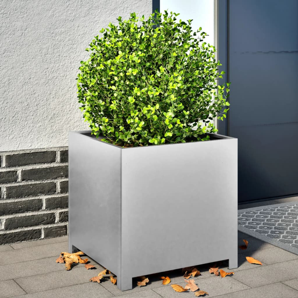 Latitude Run Ashvini Planter Box Galvanised Steel 19.69" H x 19.69" W x 19.69" D