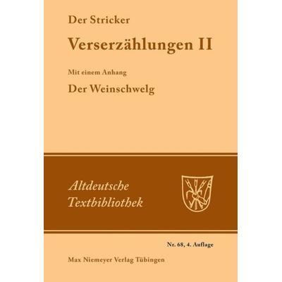 Verserzählungen II, Taschenbuch von Der Stricker, De Gruyter, 978-3-484-20168-2