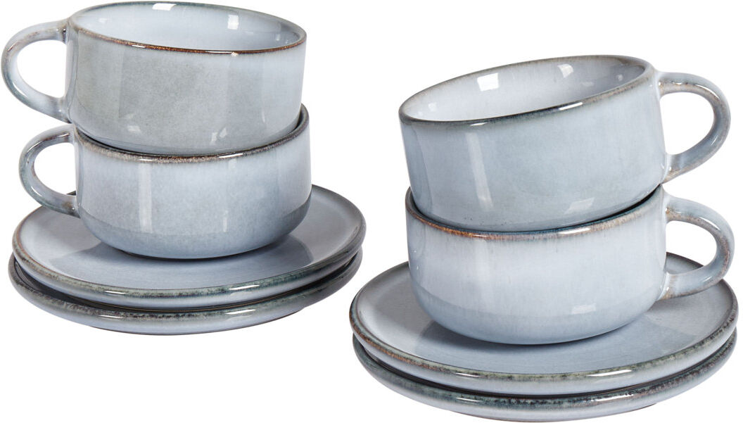 ClassicLiving Handmade Stoneware Teacup and Saucer Blue 7.44ml