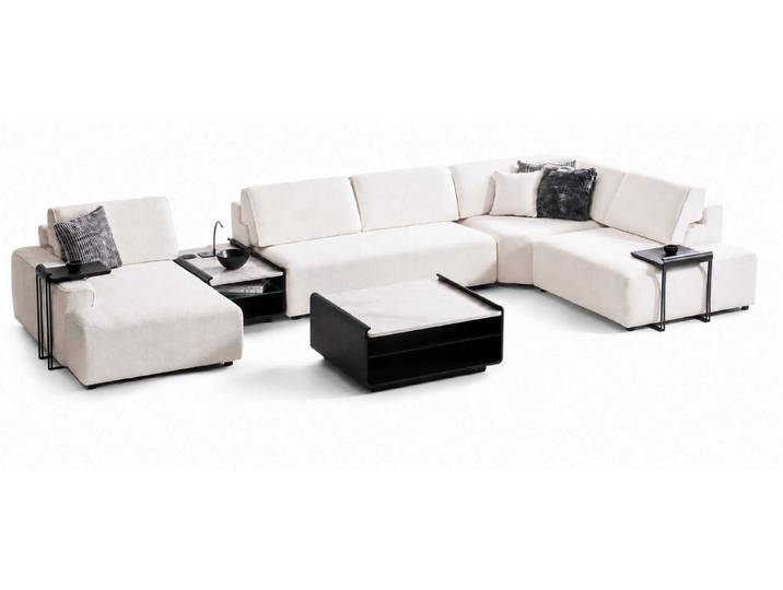 JVmoebel Ecksofa Elegantes U-Form Ecksofa mit Couchtisch und Beistelltischen, 4 Teile, Special features