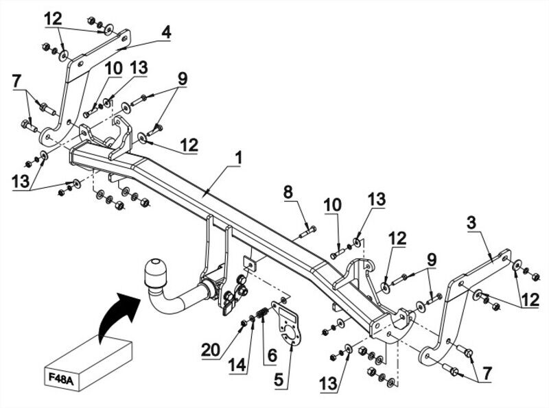 Attelage Peugeot 5008 sans roue de secours (03/17-07/24) RDSOH