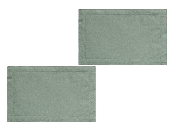 Platzset GOODPRODUCT Sebastien , grün, B:30cm L:45cm, Obermaterial: 100% Polyester, Platzsets, Platzset, Leinenoptik, 30x45, Tischdekoration, Einfarbig
