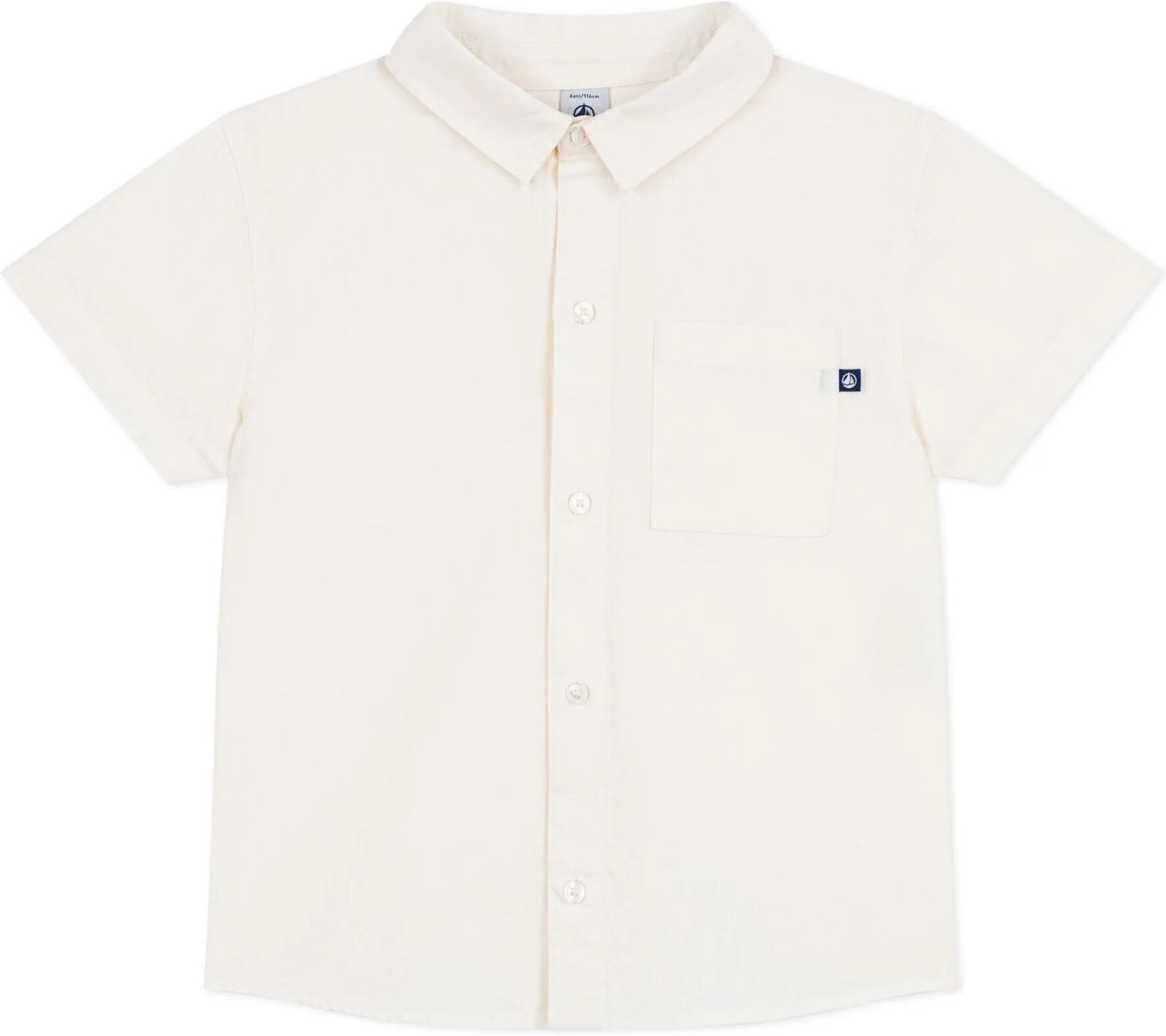 Petit Bateau Chemise Ample Lin Ecru 3 ans