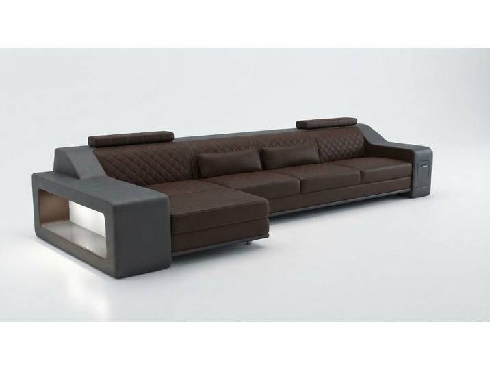 JVmoebel Ecksofa Design Sofa Themar WG aus Leder und Textil, moderne Optik, Made in Europa