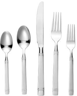 Lorren Home Trends 45 Piece Stainless Steel Flatware Set, Service for 8, Dishwasher Safe