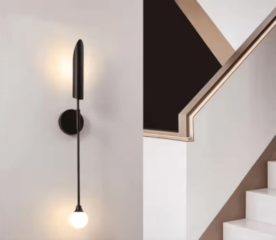 Inspire Curations Modern Luxury Gold Inclined Tube Wall Sconce model C Black tricolor Light