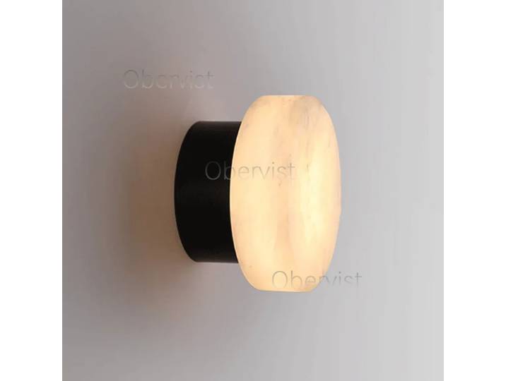 Lampe murale en marbre naturel espagnol, lampe de fond de télévision, lampe tout en cuivre, lumière de luxe créative, lampe d'art pour hôtel, chambre à coucher, lampe de chevet