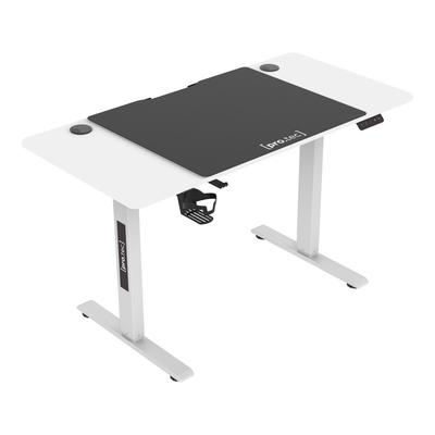 Helloshop26 - Elektrisch höhenverstellbarer Steh-Sitz-Schreibtisch/Arbeitsplatz mit 4 Rollen 120 x 60 cm weiß 03_0009079