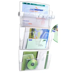 cep Wandprospekthalter DIN A4 3-Fach transparent