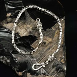Drachensilber Silberschmuck Armband Königskette 2,5mm 925 Silber 19cm - Silber