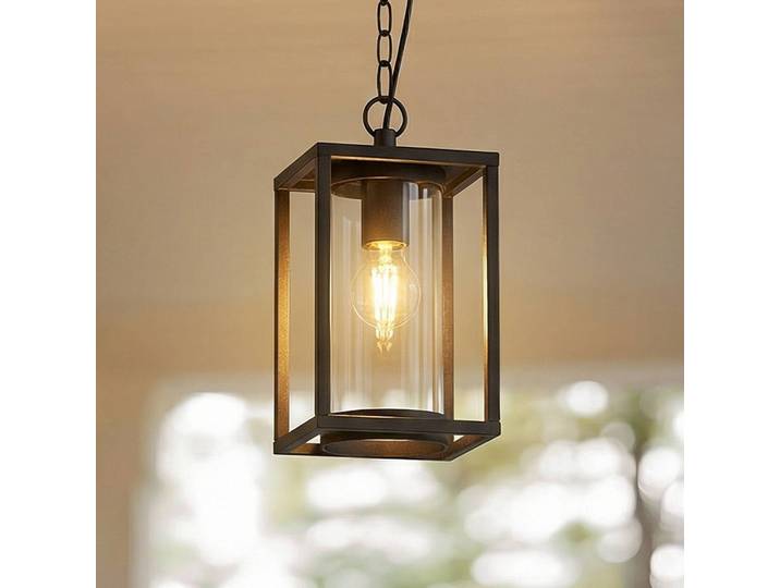 Lucande Außenhängeleuchte Ferda, 25 cm, anthrazit, IP44 Ferda Lucande, dimmbar, schwarz, Aluminium, Modern