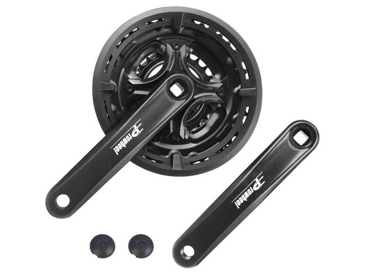 Kurbelgarnitur 3x6/7/8-fach 42-34-24 Zähne 170 mm MTB Schwarz, Metall, 17x2x18.6 cm, Freizeit & Co, Sport & Fitness, Fahrräder, Fahrradzubehör