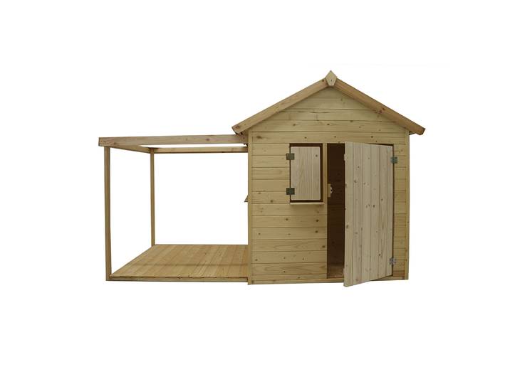 Maisonnette EPICERIE DHT lg2445xp1287xht1629mm ép.12mm sapin naturel Sapin-Epicéa naturel FSC 100%