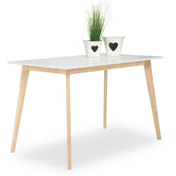 Esstisch DROP VOJENS (LBH 120x70x75 cm) - weiß - LBH 120x70x75 cm