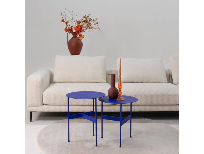 Beistelltisch SPINDER DESIGN MIRA LOW , blau (ultramarine, ultramarine, ultramarine, ultramarine, ultramarine, ultramarine), B/H/T: 40cm x 45cm x 40cm, Tische, Beistelltisch, Beistelltisch aus Stahl