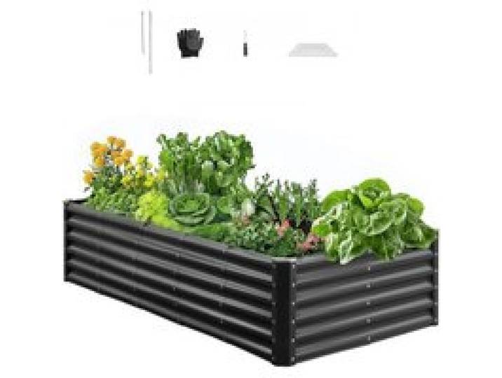 VEVOR Hochbeet Metall 1800x900x430 mm, Pflanzbeet, Gemüsebeet, Pflanzkasten mit offenem Boden & abgerundeten Kanten, Blumenbeet, Kräuterbeet, ideal für Gemüse, Blumen, Kräuter & Sukkulenten