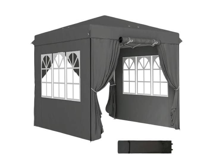 Outsunny Paviljoen 2,5x2,5m Waterafstotend Stabiel Wintervast Donkergrijs
