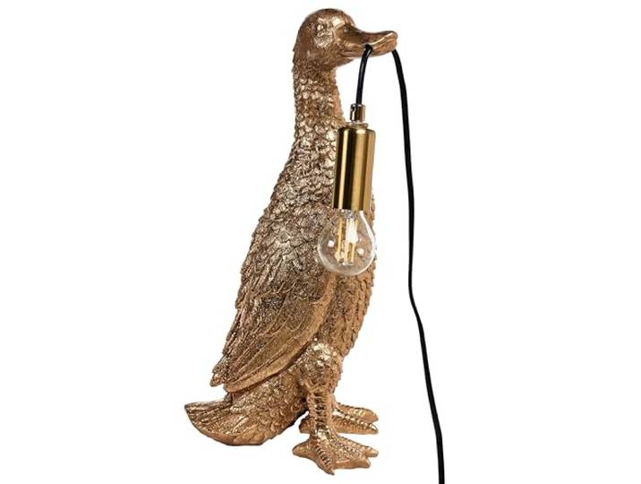 Beliani Lampe de Table en Polyrésine en Forme de Canard Thème Animalier Accessoire Salon Chambre Dorée Anatis