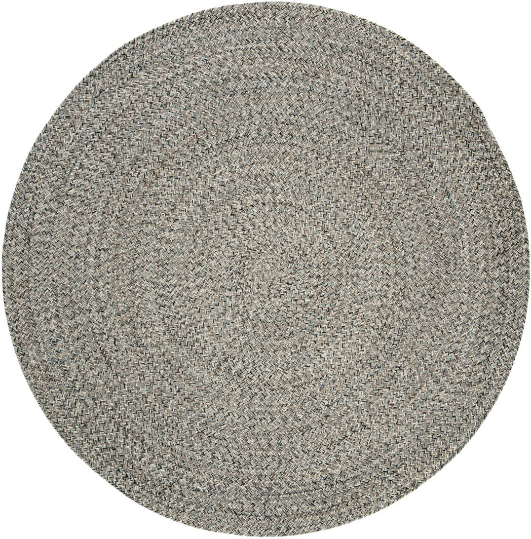 Brambly Cottage Sieglinde Round Cotton Hand Woven Indoor / Outdoor Area Rug Gray Round 122 cm