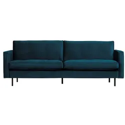 Sitzsofa in Blau Samt Retrostil