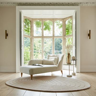 Teppich FLAIR RUGS "PUDDLE OMBRE WOOL", beige (natur), B:200cm H:11mm L:290cm, Wolle, Teppiche, Teppich, Wollteppich in Pfützenform