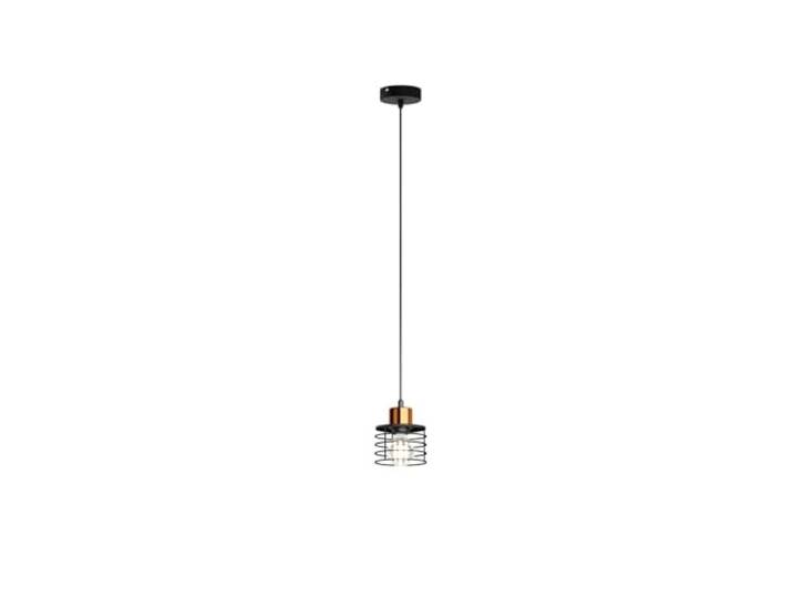 Helam EDISON Schlanke Pendel-Deckenleuchte Schwarz, Kupfer 12cm