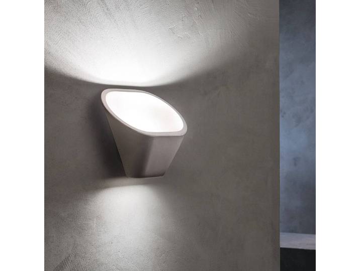 Foscarini Designer Wandleuchte Aplomb R7s, dimmbar, alu / grau / zink, für Wohn- / Esszimmer, Beton, Design