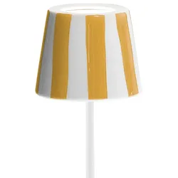 Zafferano Leuchtenschirm für POLDINA Leuchte, Keramik, Ø 13cm, mit gelben Streifen ZAF-LD035001