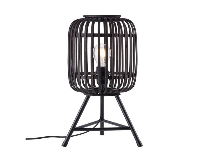 Lampe\, Lampe De Table Woodrow Bois Foncé / Noir\, Métal / Bambou\, 1x A60\, E27\, 60w\, Lampes Normales (non Incluses)\, A ++ - Brilliant