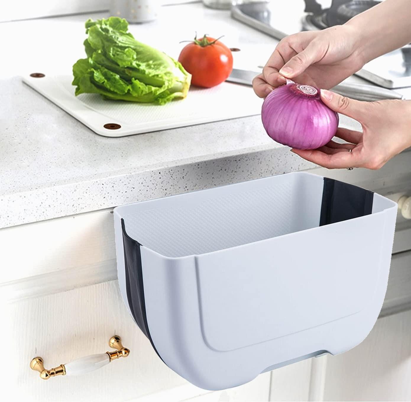 Merkloze hangende prullenbak voor de keuken, 3 liter, siliconen, ruimtebesparend