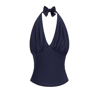 Retro Vintage 1950er Bauchfreies Top Halter Kostüm Damen Maskerade Veranstaltung / Fest Junggesellinnenabschiedsparty Festival Erwachsene Oberteil