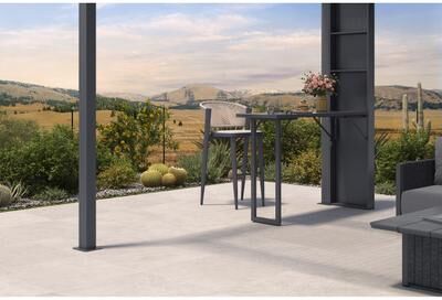 PURPLE LEAF Outdoor Bar Storage Cabinet Gray Louvered Pergola (Pergola Not Included)