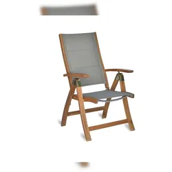Merxx Acapulco Klappsessel gepadded Rückenlehne 5-fach verstellbar  Akazinholz mit Textilbespannung