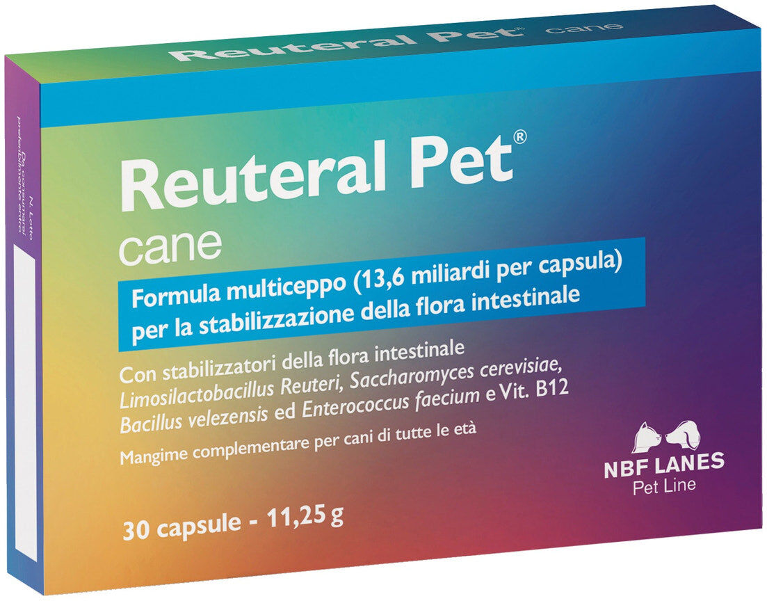 Nbf Lanes Reuteral Pet Cane Probiotico Multiceppo 30 Capsule