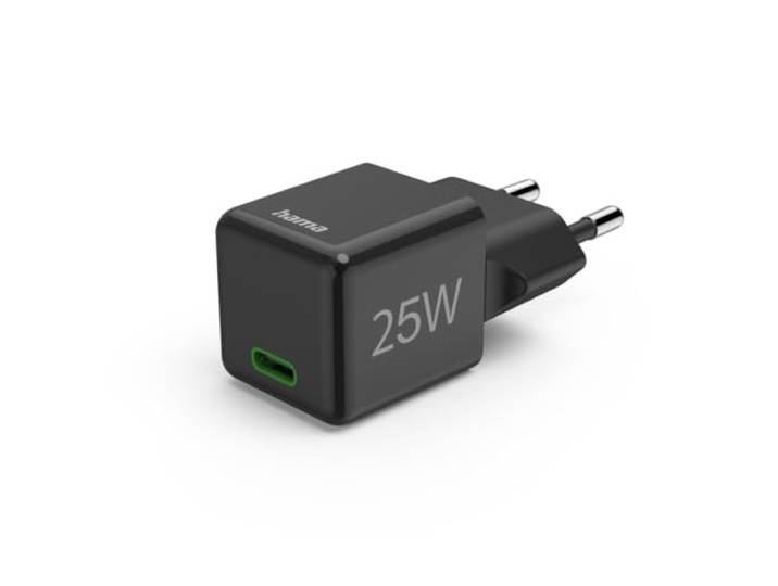 Hama Snellader, USB-C, PD/Qualcomm®, Super Mini-oplader, 25 W, zwart
