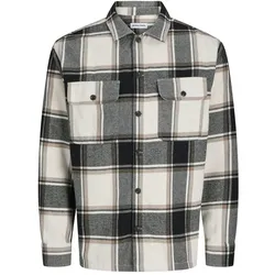 Jack & Jones Herren Freizeit Hemd JJECHARGE OVERSHIRT - Regular Fit - 12278969 Stormy Weather - L