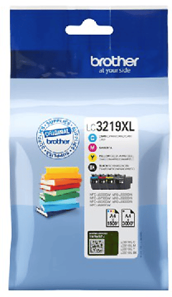 Cartucho de tinta - Brother LC-3219XLVAL, Pack 4 cartuchos (Negro, Cian, Magenta, Amarillo)