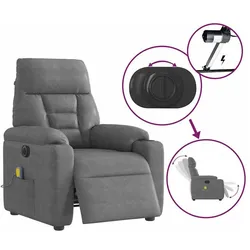 vidaXL, Massageliege + Massagesessel, Massagesessel Elektrisch Dunkelgrau Mikrofasergewebe Massagestuhl