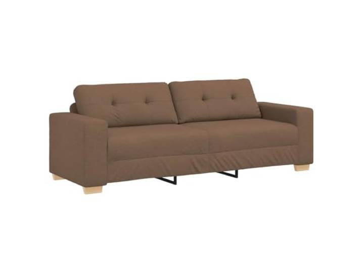 KTHLBRH Sofa, 3-teilig, braun, Leinenmischgewebe, 221 cm Set mit 6 Plätzen, Metallgestell, breite Armlehnen, modernes Design, Wohnzimmer