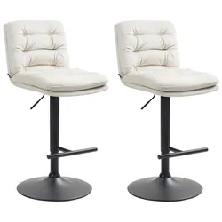 2er Set Barhocker Damar Samt schwarz