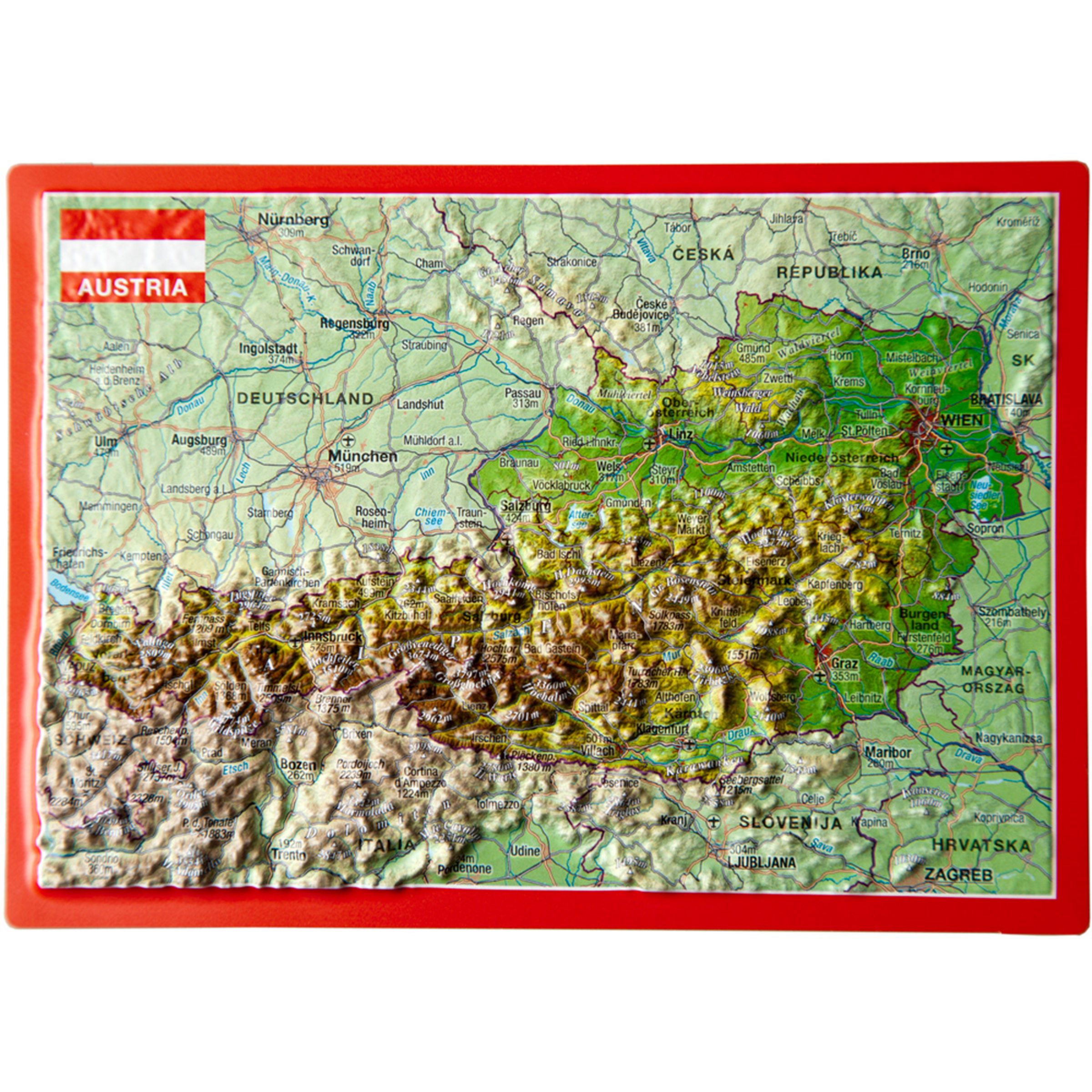 Georelief 3D Reliefpostkarte Österreich Postkarten