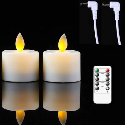 Uplift Treasures Rechargeable Moving Flame LED Tealight Candles With Remote Control 2pcs
