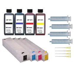 Wiederbefüllbare Tintenpatronen HP 970 & 971 XL + 4 x 250 ml Nachfülltinte