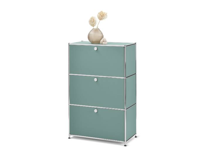 Tchibo - Kommode Metall »Cn3« mit 3 Klappenfächern - 77x40x120,5cm - chrom -