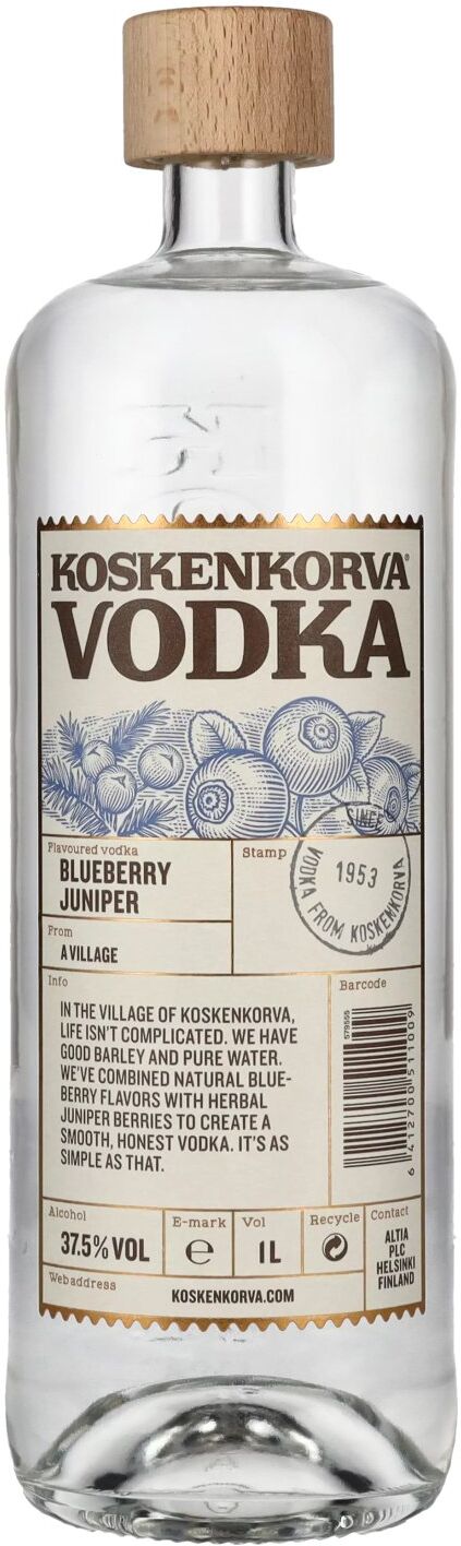 Koskenkorva Vodka BLUEBERRY JUNIPER Flavoured 37,5% Vol. 1l