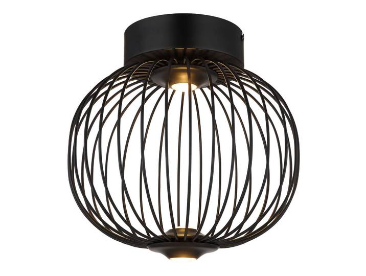 Globo Led-Deckenleuchte, Schwarz, Metall, Kunststoff, Kugel, 30x30x30 cm, CE, Lampen & Leuchten, LED Beleuchtung, LED-Deckenleuchten