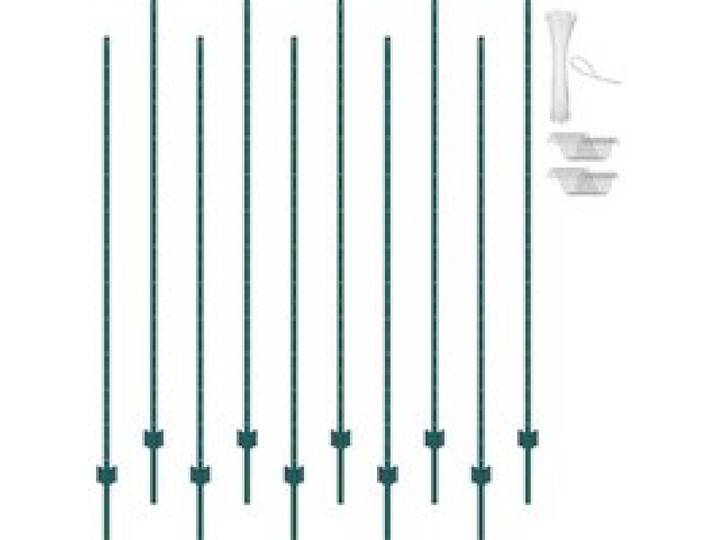 VEVOR 7 Fuß Zaunpfosten, 10er-Pack T-Pfosten Hochleistungs-Zaunpfosten aus Metall, stabile Zaunpfähle aus Stahl für Gartenhof, Rasen, Bauernhöfe und Maschendrahtzäune im Freien, grün