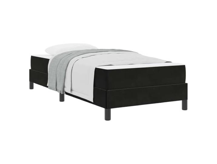 PUGYNBK Boxspringbett 80 x 200 cm schwarz mit Matratze Mit Stoff bezogen, Massivholzrahmen, Taschenfederkerne, mittlere Festigkeit